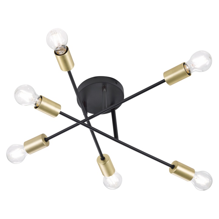 Stropné svietidlo CROSS čierna/zlatá 1