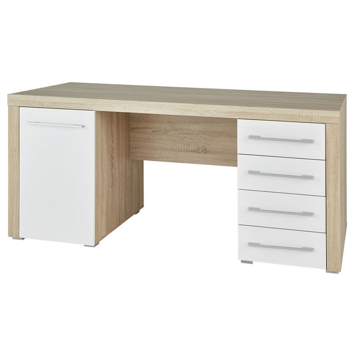 Písací stôl  CUBE dub sonoma/biela lesklá 1