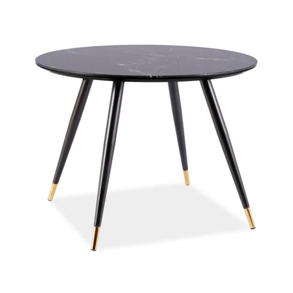 Jedálenský stôl CYRYL  2 čierny mramor/zlatá 1