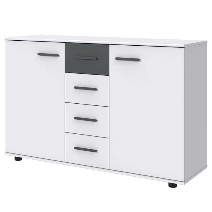 Komoda DAGAT 704 biela/grafitová 1