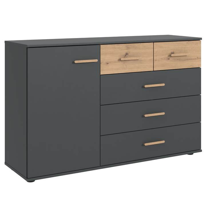 Komoda DAGAT 706 grafitová/dub artisan 1