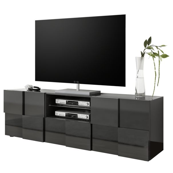 TV komoda DAMA 6 sivá lesklá 1