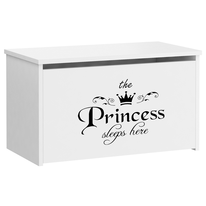 Truhla DARIA biela, motív nápis princezná 1