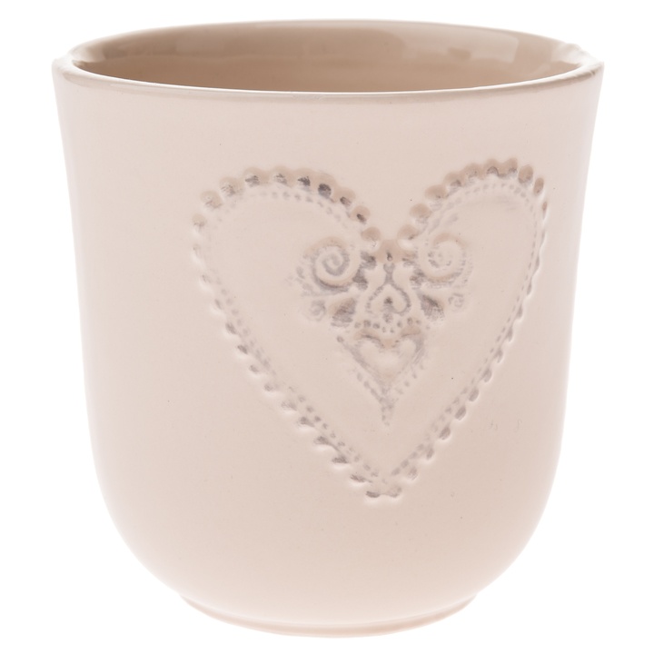 Keramický obal na kvetináč DARIAN krémová, priemer 14 cm 1