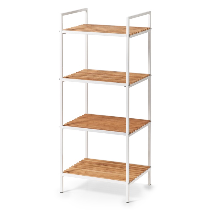 Regál DARRYL biela/bambus 1