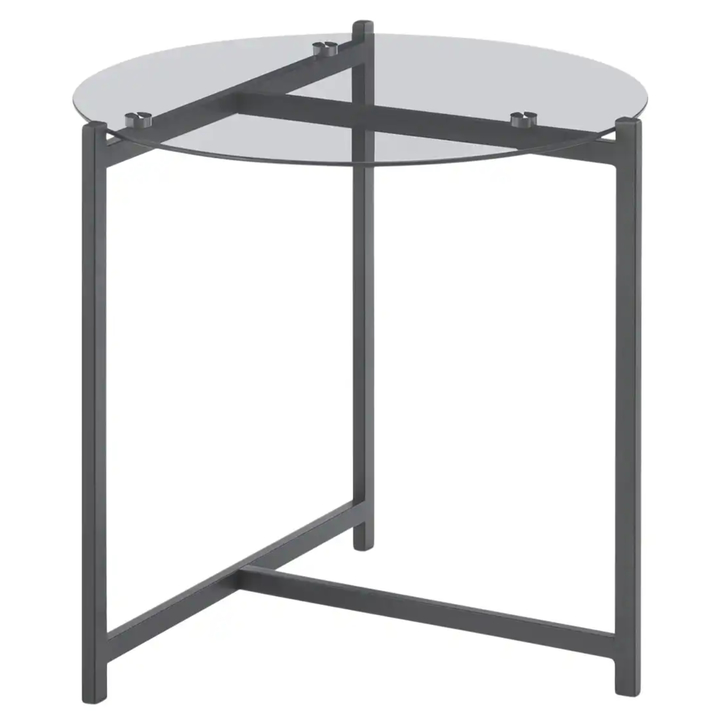 Prístavný stolík DATTILO čierna/sivá, priemer 50 cm 1