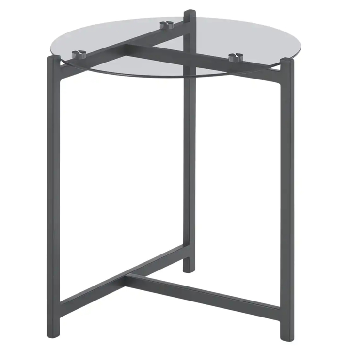 Prístavný stolík DATTILO čierna/sivá, priemer 40 cm 1