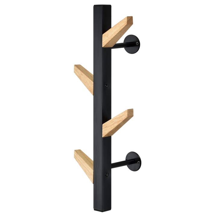 Nástenný vešiak DAVE čierna/prírodná 1