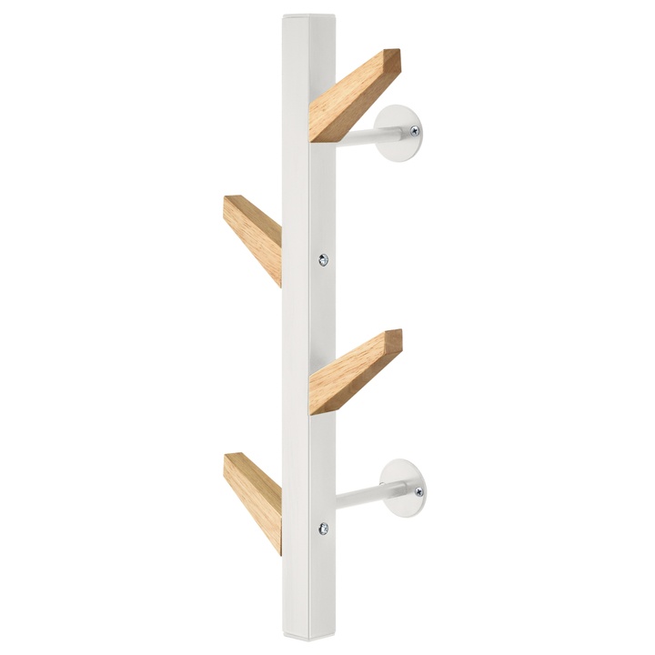 Nástenný vešiak DAVE biela/prírodná 1