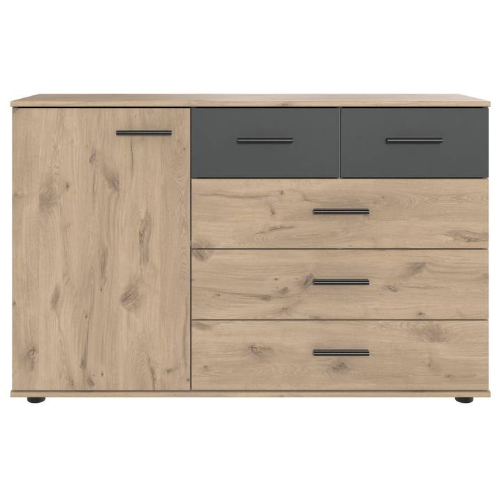 Komoda DEANNA 3 dub viking/grafitová 1