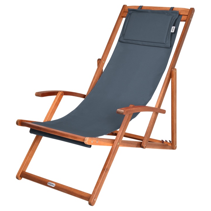 Záhradné ležadlo DECK antracitová 1