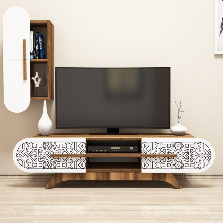 Obývacia stena DEFNE 2 orech/biela 1