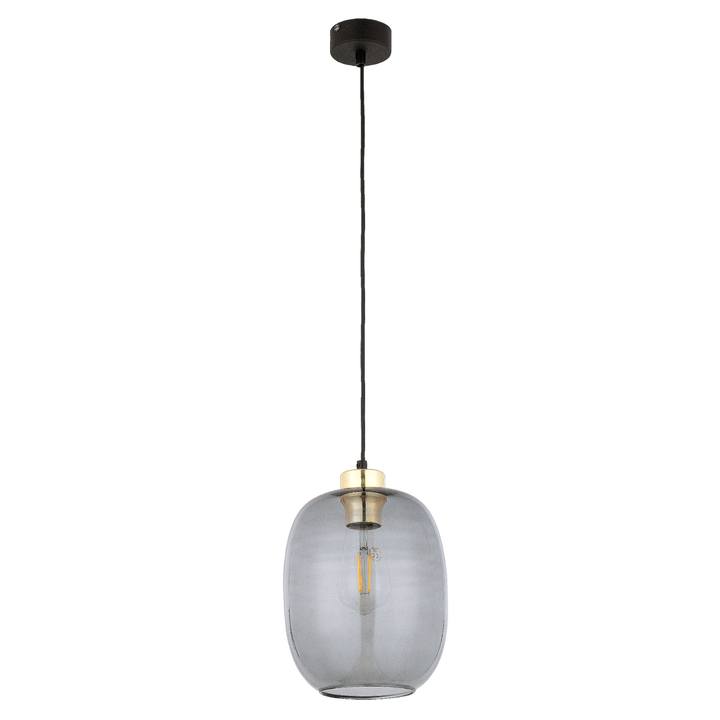 Závesné svietidlo DELTA čierna/zlatá/dymové sklo 1