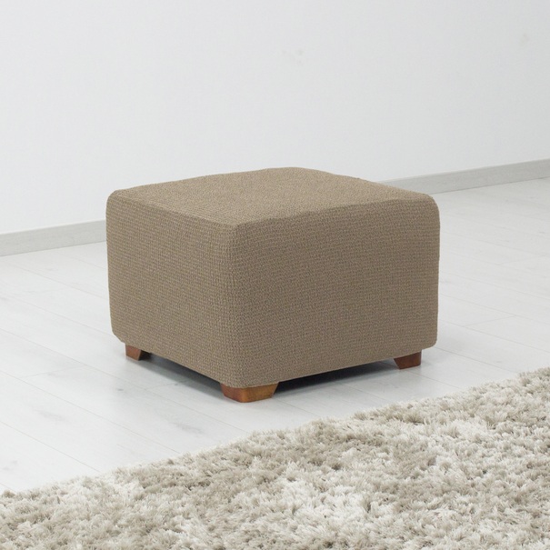 Napínací poťah na taburet DENIA hnedá 1