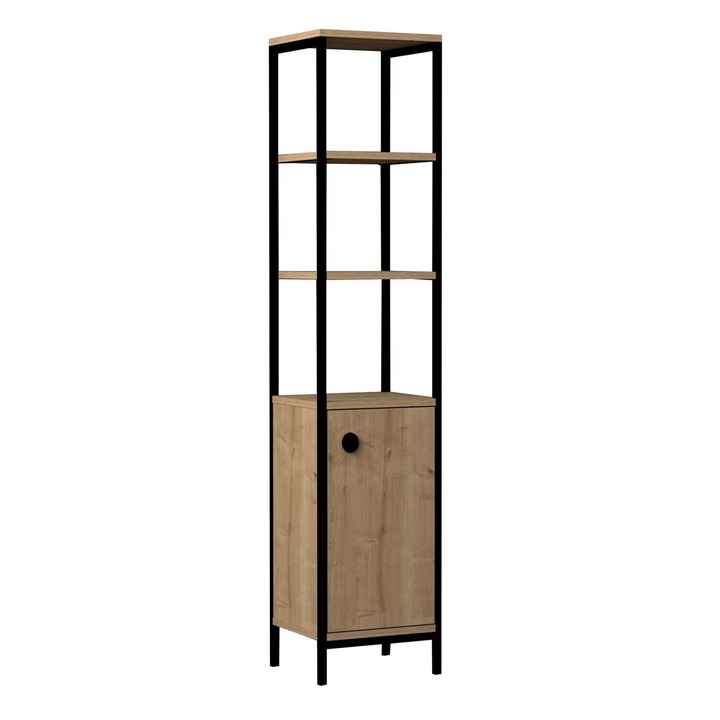 Kúpeľňová skrinka DERIN borovica/čierna 1