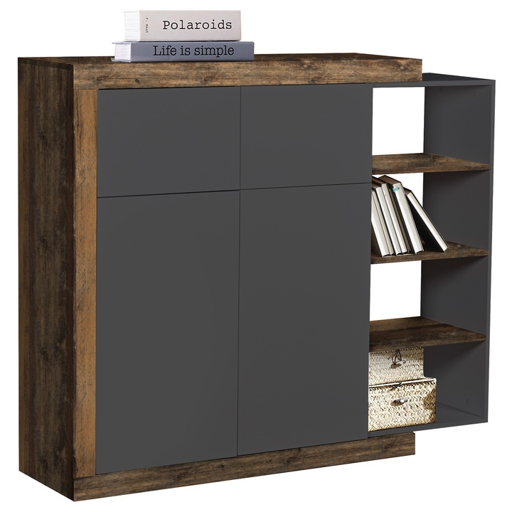 Komoda DERRICK 5 antracitová 1