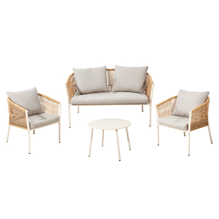 Záhradná zostava DERYL 4 béžová/prírodná 1