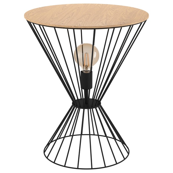 Stolná/stojacia lampa DESIERTO čierny kov/svetlé drevo 1