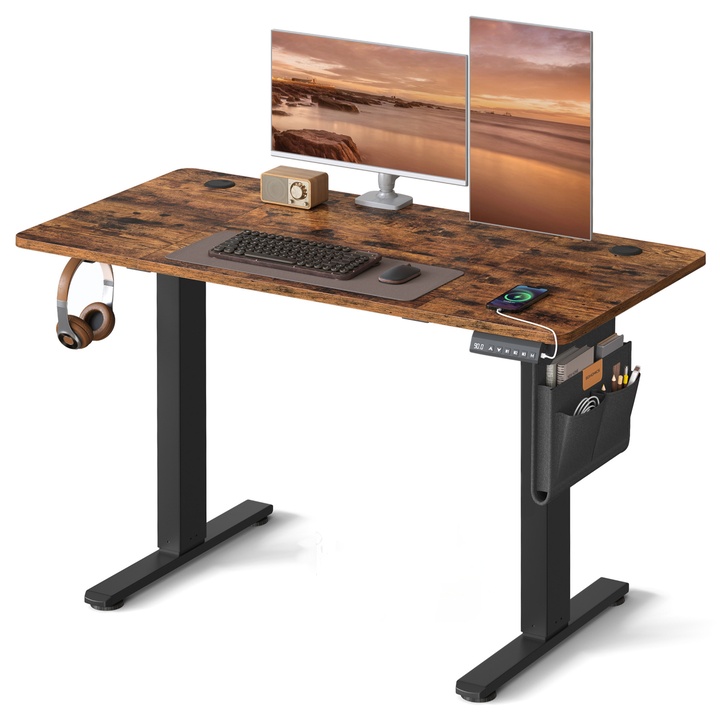 Písací stôl DESK 4 hnedá/čierná 1