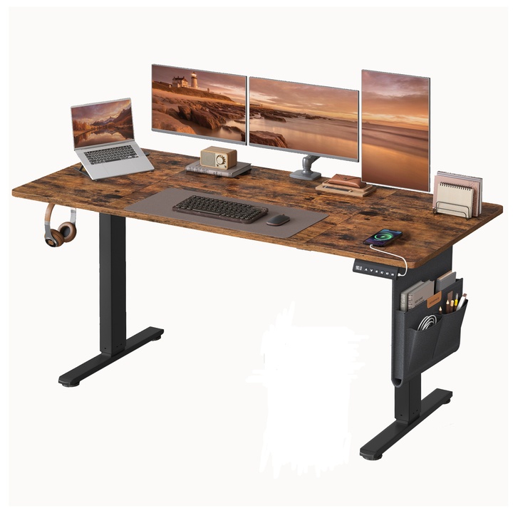 Písací stôl DESK 5 hnedá/čierná 1