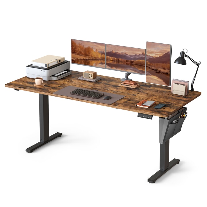 Pracovný stôl  DESK rustikálna hnedá/čierna 1