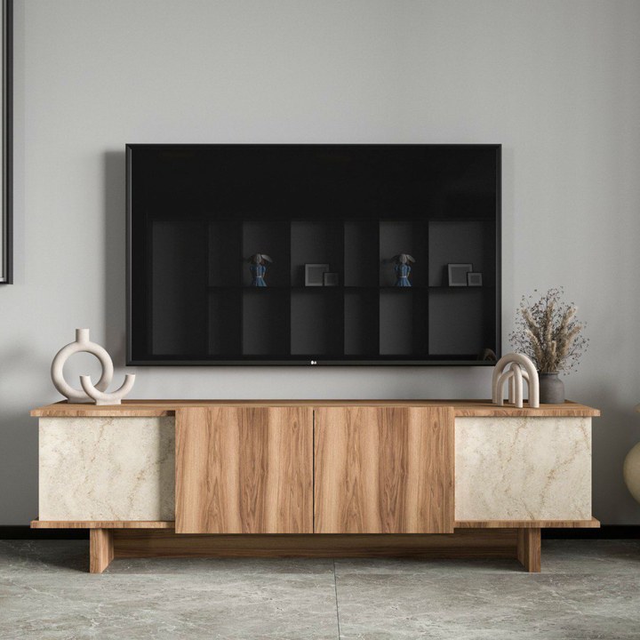TV stolík DIANA 1 travertín/orech 1