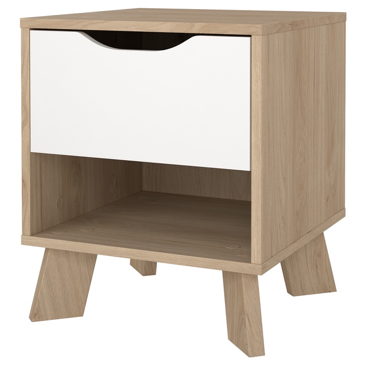 Nočný stolík DIGBY biela/dub jackson hickory 1