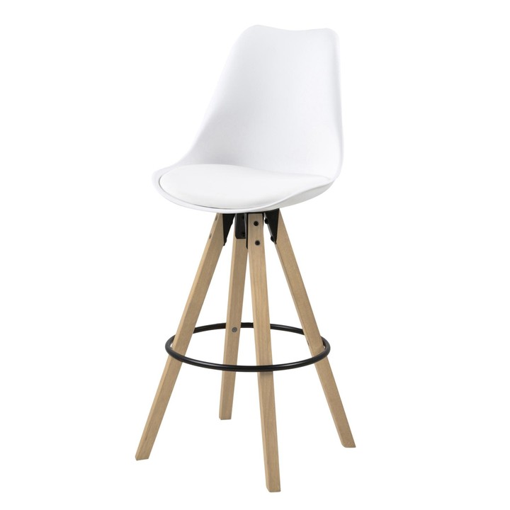 Barová stolička DIMA PU kaučukovník/biela 1