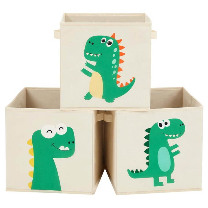 Detské úložné boxy DINO béžová, sada 3 ks 1