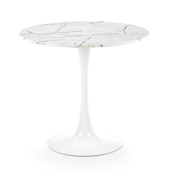 Jedálenský stôl DINVIR biely mramor/biela 1