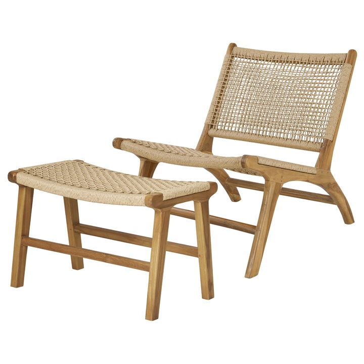 Kreslo s podnožkou DIRBY teak 1