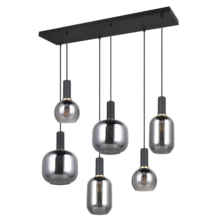 Závesné svietidlo DIVA 6 čierna/sivá 1