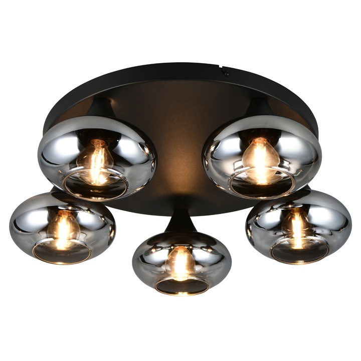 Stropné svietidlo DIVINA 2 čierna/dymové sklo 1