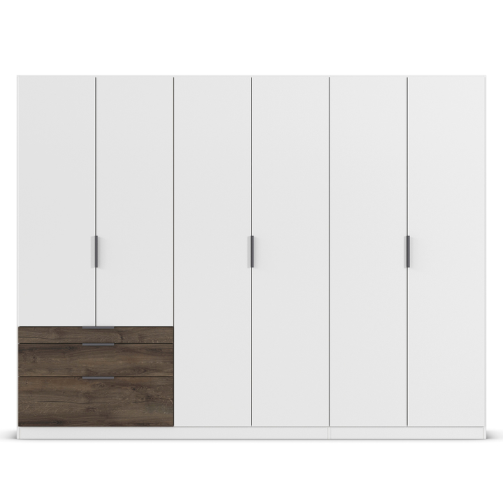 Šatníková skriňa DOKA III alpská biela/dub atlantic tmavý 1