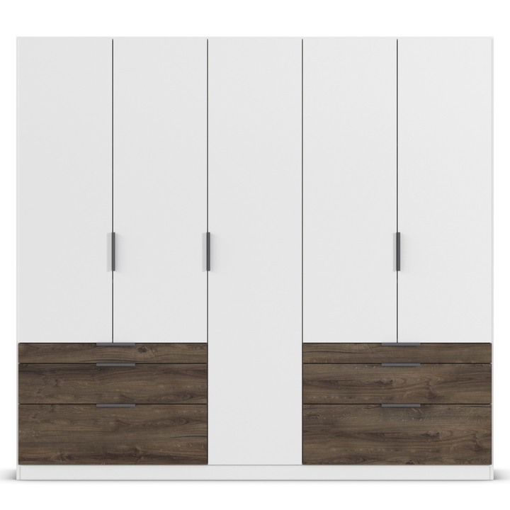 Šatníková skriňa DOKA V alpská biela/dub atlantic tmavý 1