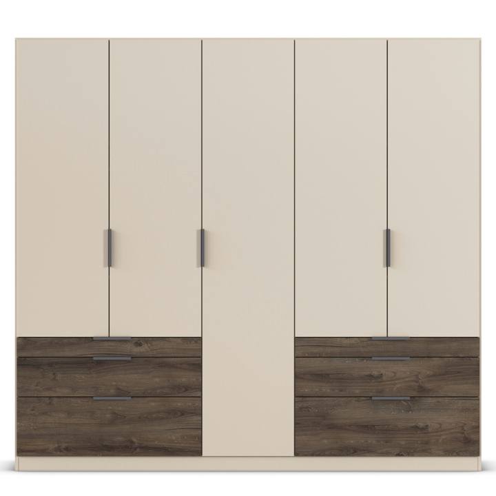 Šatníková skriňa DOKA V šampanské/dub atlantic tmavý 1