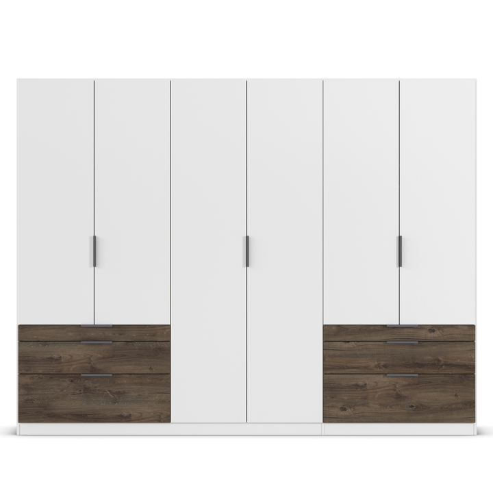 Šatníková skriňa DOKA VI alpská biela/dub atlantic tmavý 1
