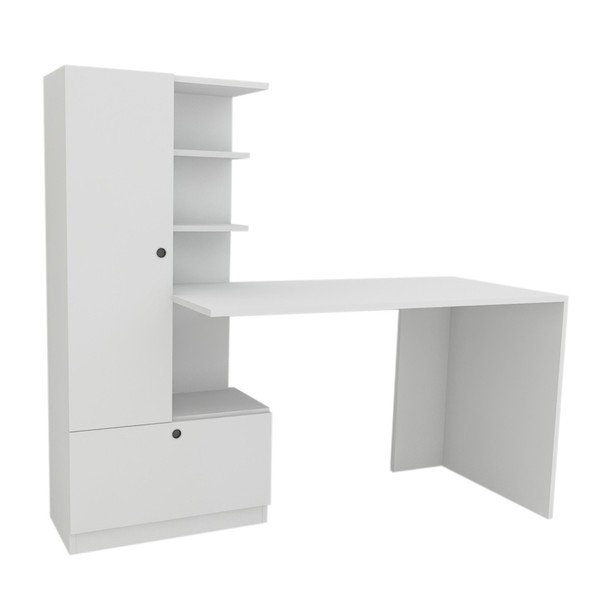 Písací stôl s regálom DOMINGOS biela 1