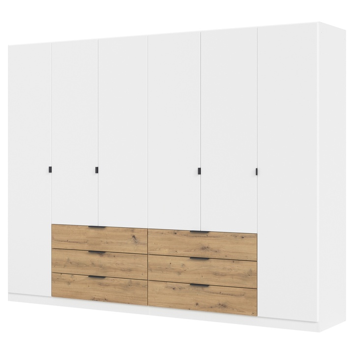 Šatníková skriňa DOMOA III alpská biela/dub artisan 1