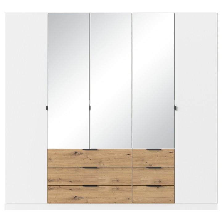 Šatníková skriňa DOMOA V alpská biela/dub artisan 1
