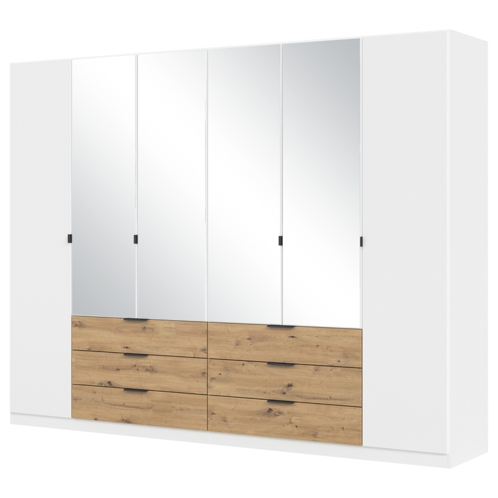 Šatníková skriňa DOMOA VI alpská biela/dub artisan 1