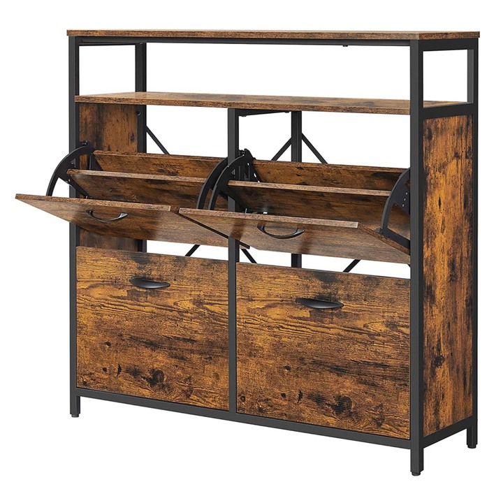 Skrinka na topánky DON 2 čierna/hnedá 1