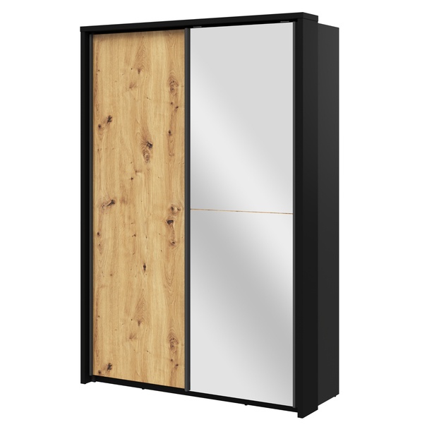 Šatníková skriňa DORA dub artisan/čierna 1