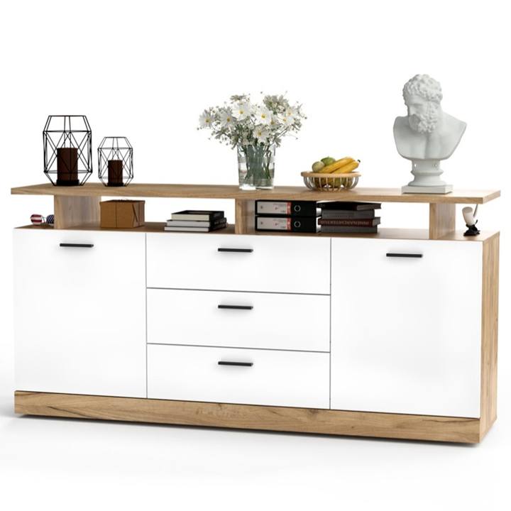 Komoda DORES DS4 biela/dub craft zlatý 1