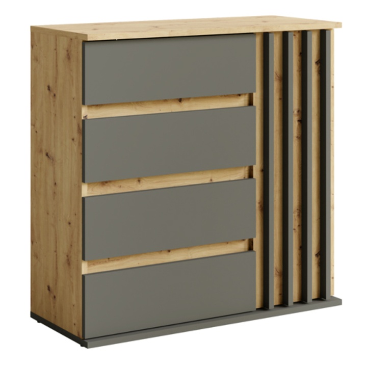 Komoda DORIS dub artisan/sivá grafitová 1