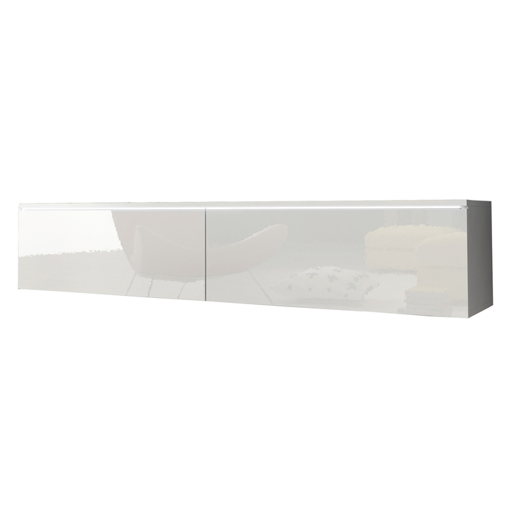 TV komoda DOROTHE 140 biela/biela lesklá 1