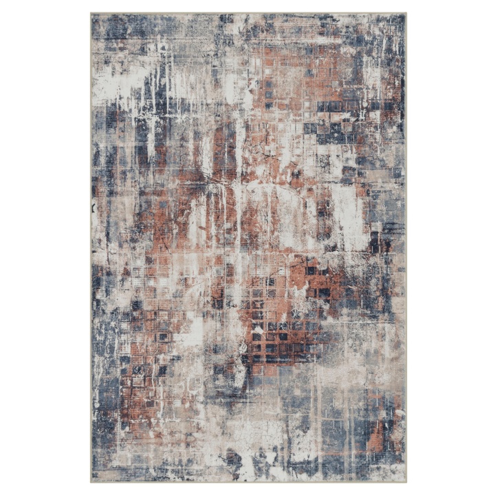 Koberec DORY 3 béžová/tehlová/modrá, 80x150 cm 1