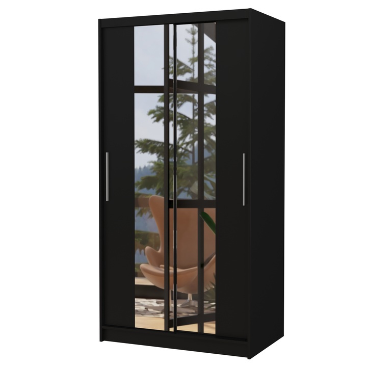 Šatníková skriňa DRAGOS čierna 1