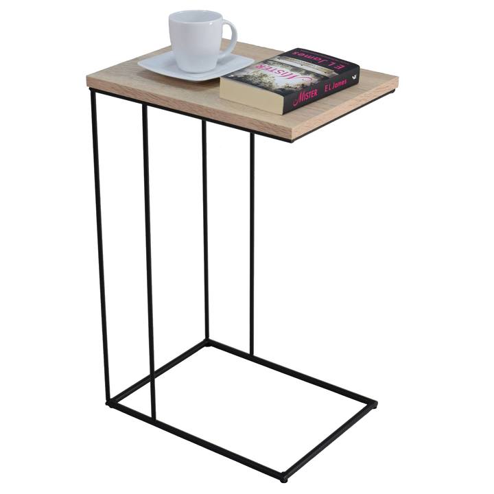 Prístavný stolík DRU čierna/dub sonoma 1