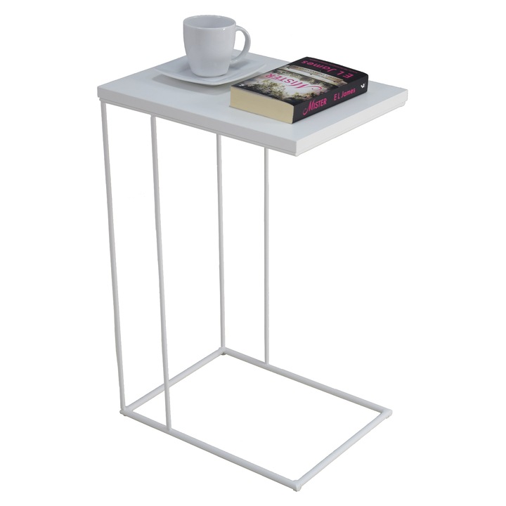 Prístavný stolík DRU biela 1